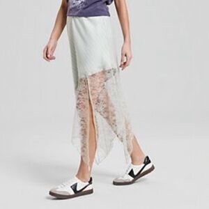 White Lace Asymmetrical Women’s Skirt